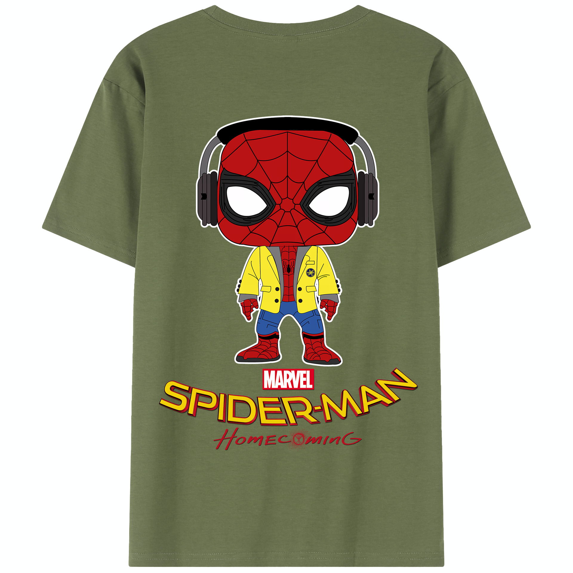 （画像用） Spider Man スパイダーマン 綿100％半袖Tシャツ（背面プリント）